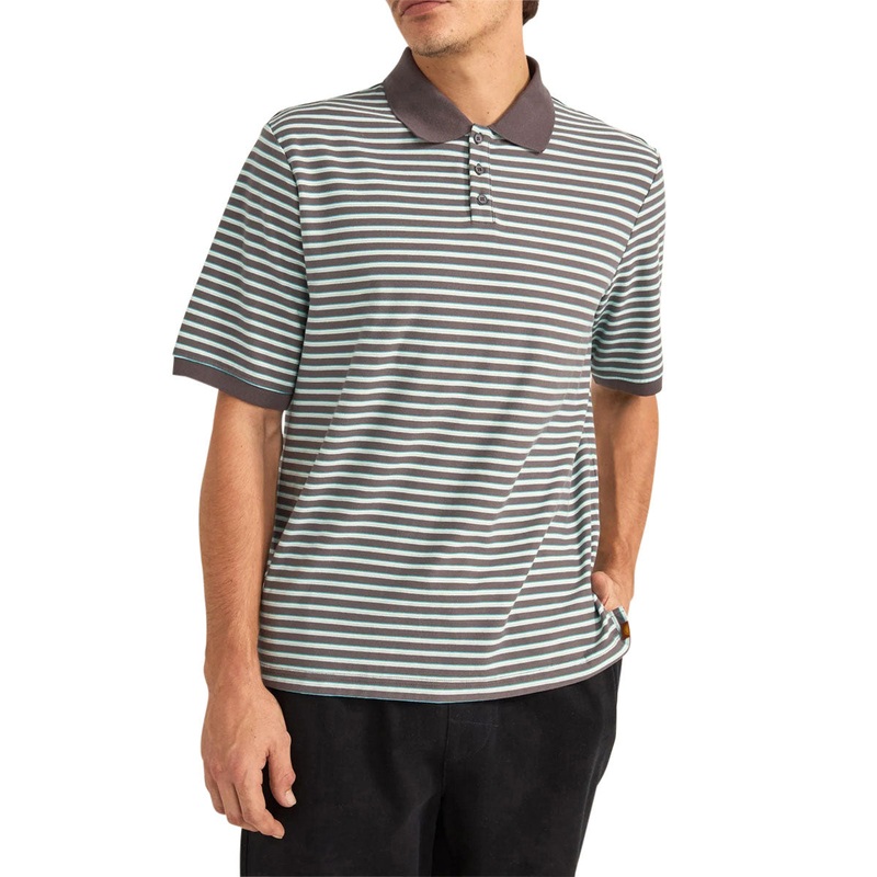 Rhythm Stripe Polo Shirt – Charcoal