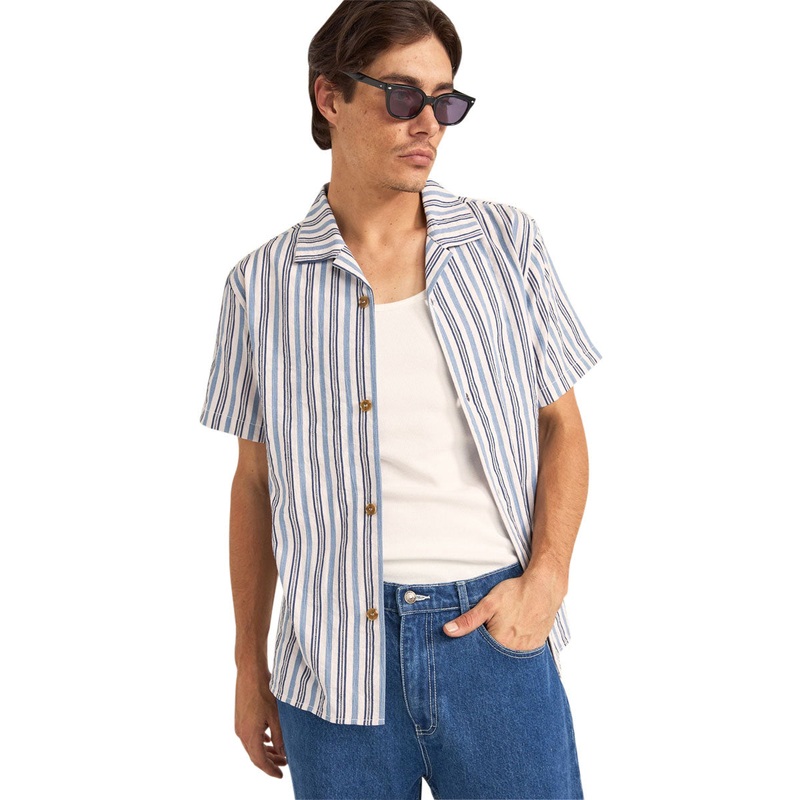 Rhythm Vacation Stripe Shirt – Blue
