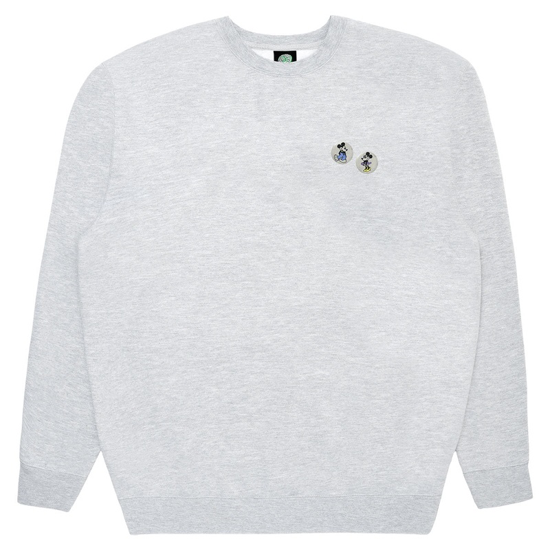 Violet Mickey Loves Minnie Crew Sweatshirt – Grey