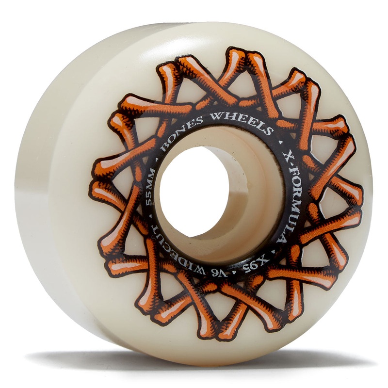Bones X Formula Wide-Cuts 95a V6 Wide-Cut Skateboard Wheels – 55mm