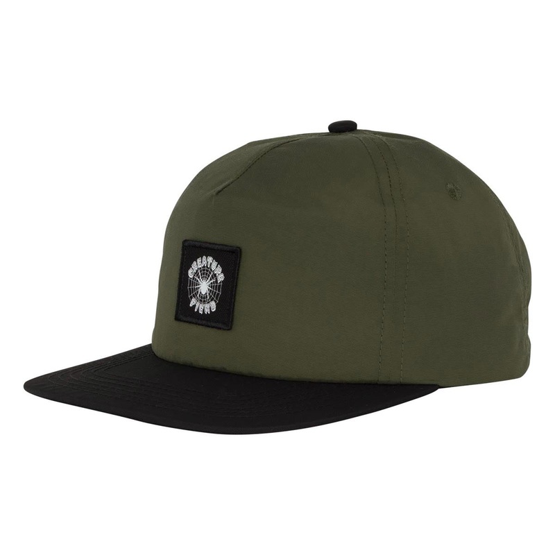 Creature Web Snapback Hat – Olive
