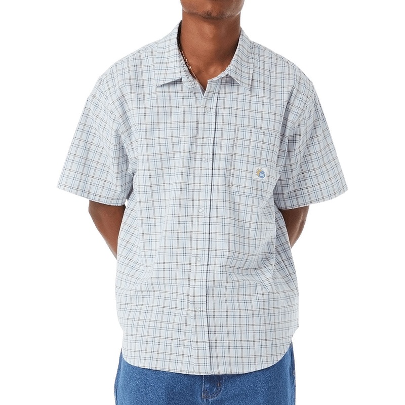 HUF Total Eclipse Plaid Shirt – Light Blue