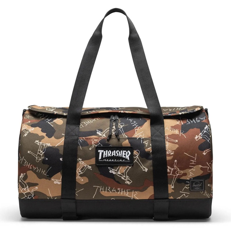 Herschel Supply x Thrasher Gonz Heritage Skate Duffle Bag – Woodland Camo