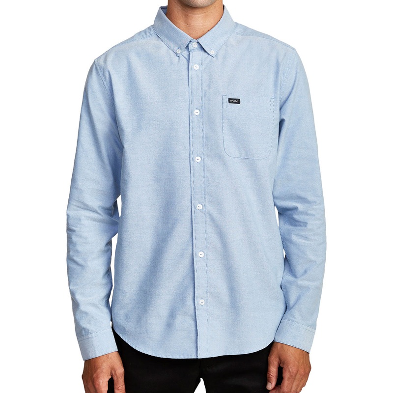 RVCA Thatll Do Stretch Long Sleeve Woven Shirt – Oxford Blue