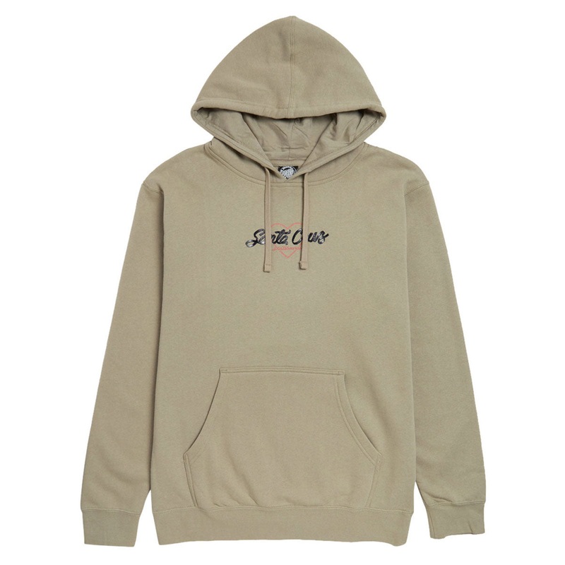 Santa Cruz Womens Love Script Center Hoodie – Cement