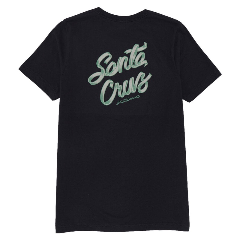 Santa Cruz Womens Ribbon Script Relaxed T-Shirt – Vintage Black