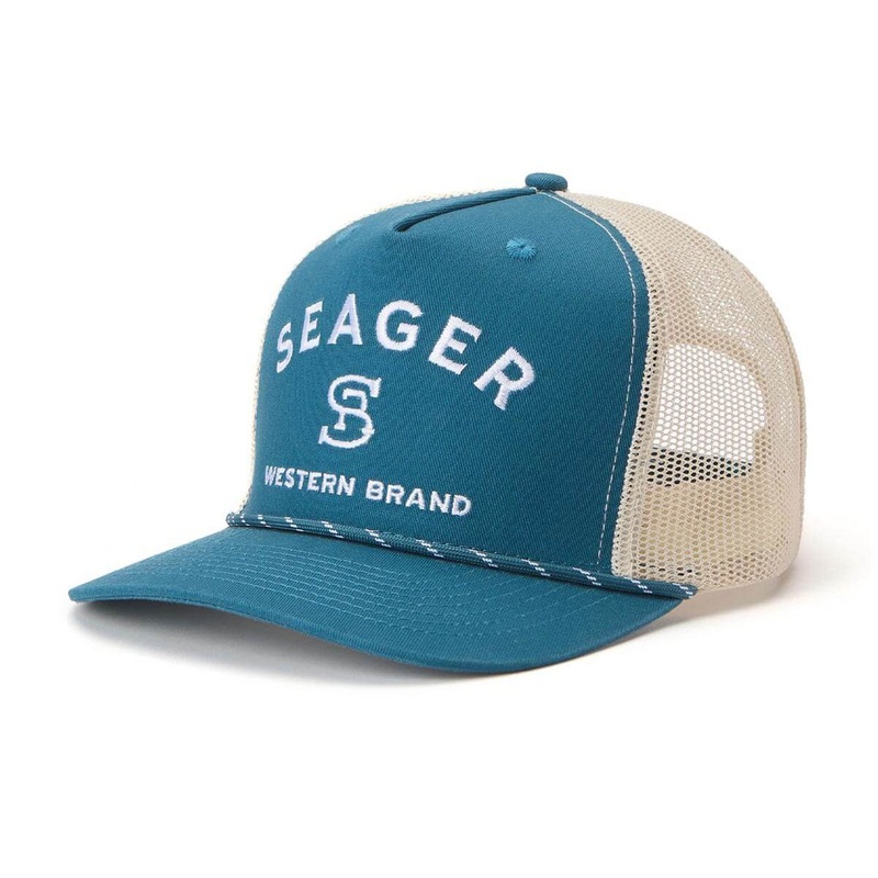 Seager Branded Trucker Snapback Hat – Blue