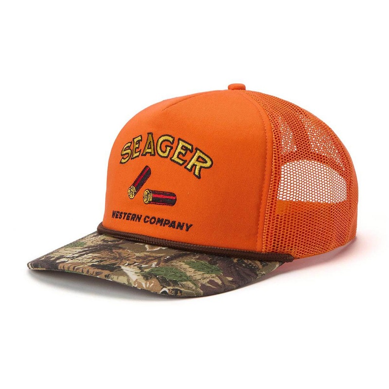Seager Gone Huntin’ Snapback Hat – Orange/Camo