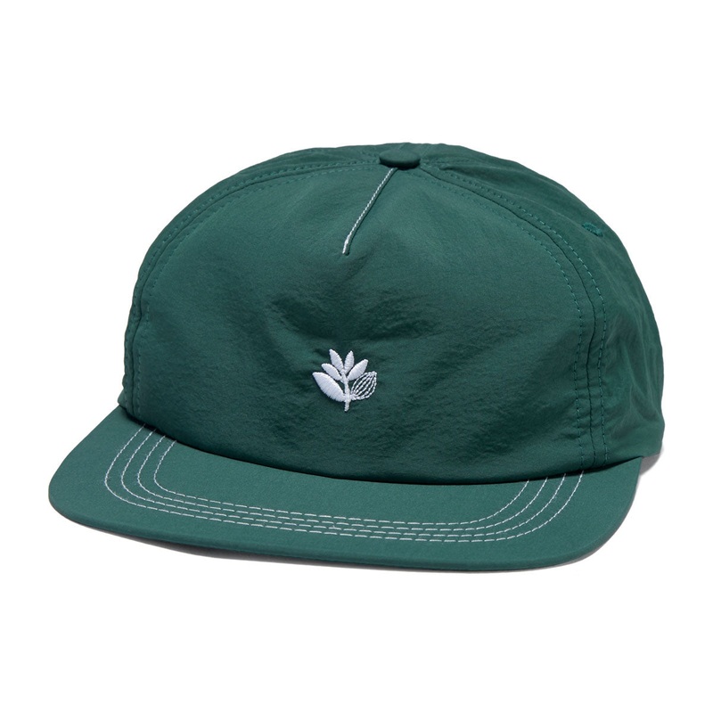 Magenta Plant Nylon Snapback Hat – Forest Green