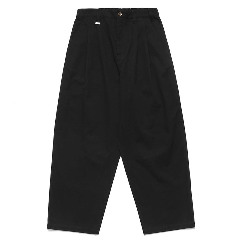 Metalwood Elastic Waist Baggy Pants – Black