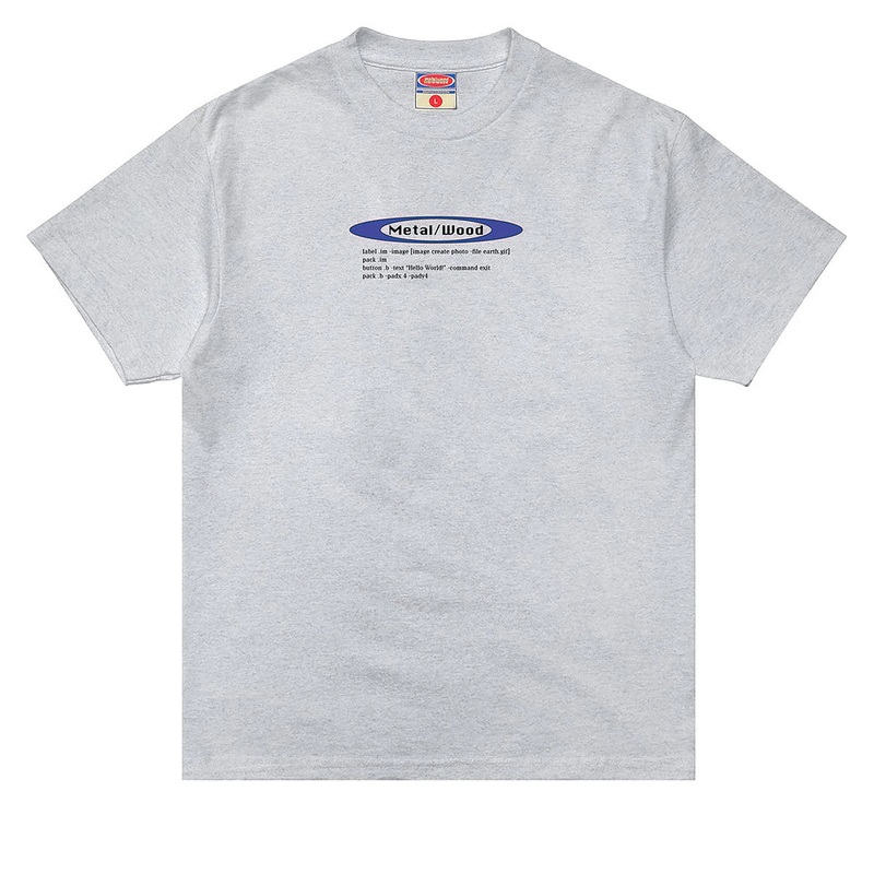 Metalwood Hello World T-Shirt – Heather Grey