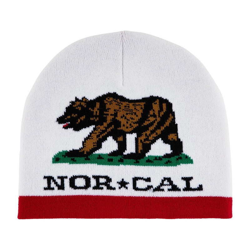 Nor Cal Republic Skull Cap Beanie – White