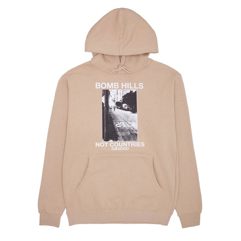 GX1000 Bomb Hills Not Countries Hoodie – Sand/White Font