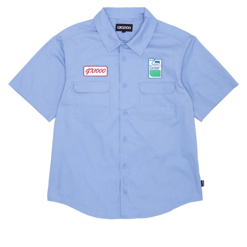 GX1000 Fertilizer Button Down Shirt – Light Blue