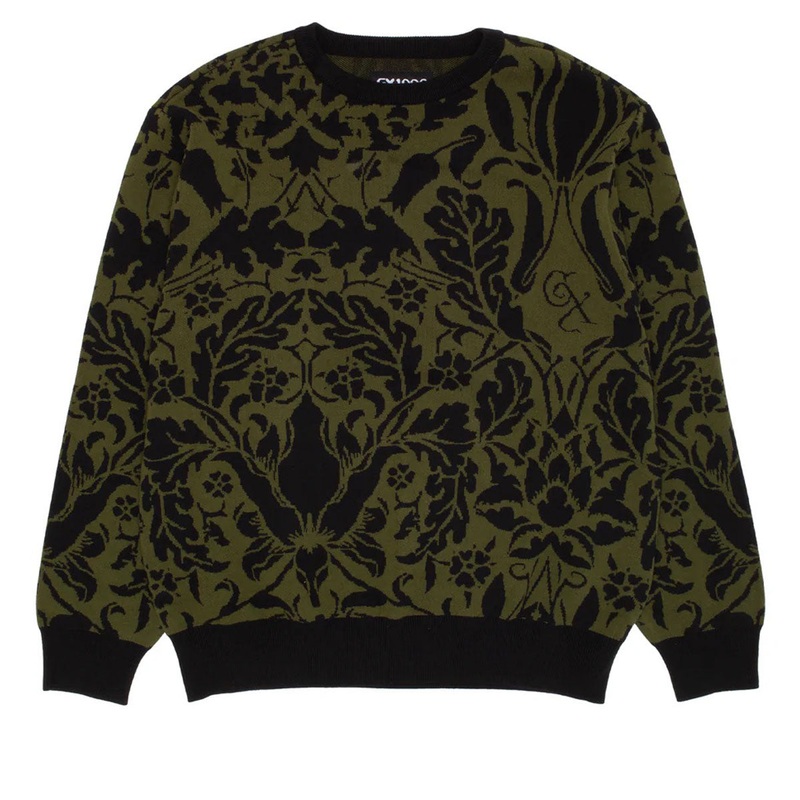 GX1000 Jacquard Knit Floral Sweatshirt – Black