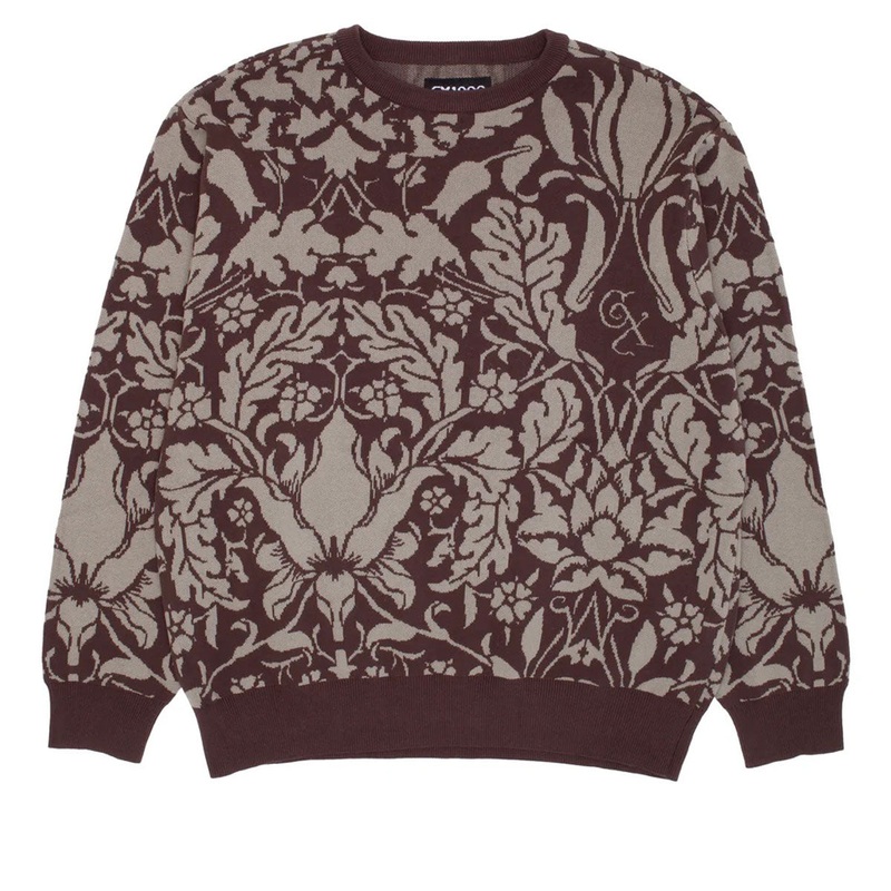 GX1000 Jacquard Knit Floral Sweatshirt – Brown