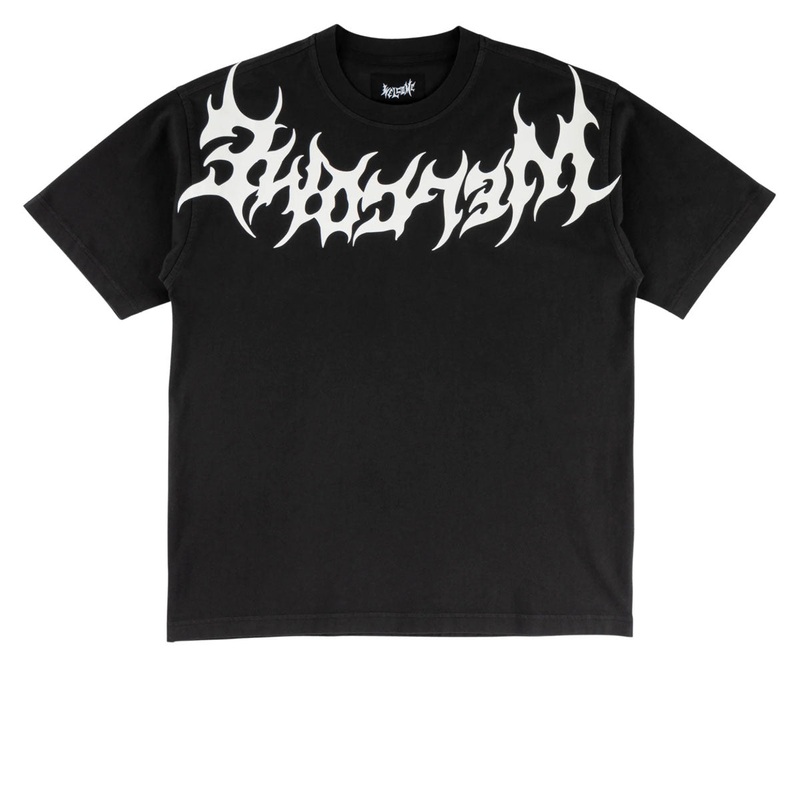 Welcome Collar Garment Dyed T-Shirt – Black