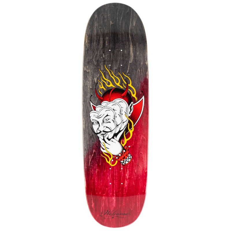 Welcome Diablo On A Boline 2.0 Skateboard Deck – Black/Red Stain – 9.50