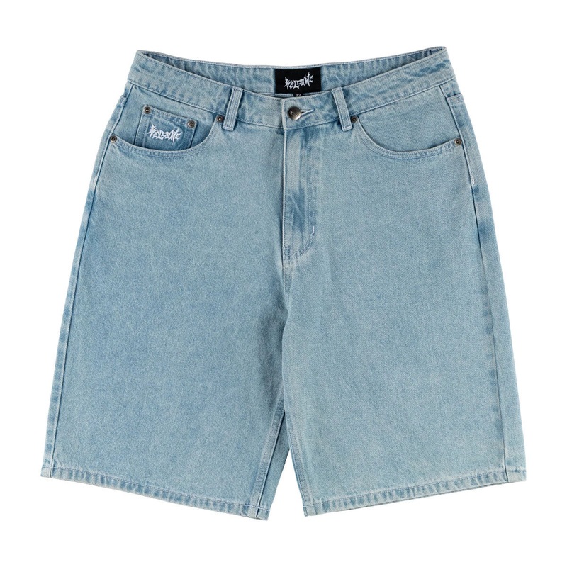 Welcome Linger Baggy Denim Shorts – Washed Blue
