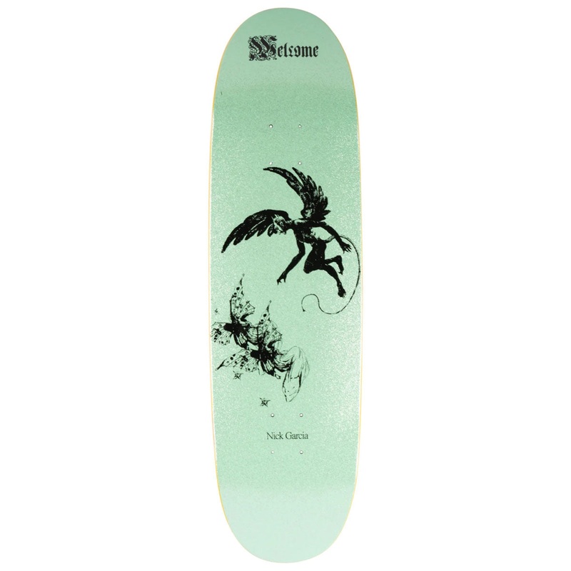 Welcome Paradox Nick Garcia On A Son Of Boline Skateboard Deck – Mint Glitter – 8.80