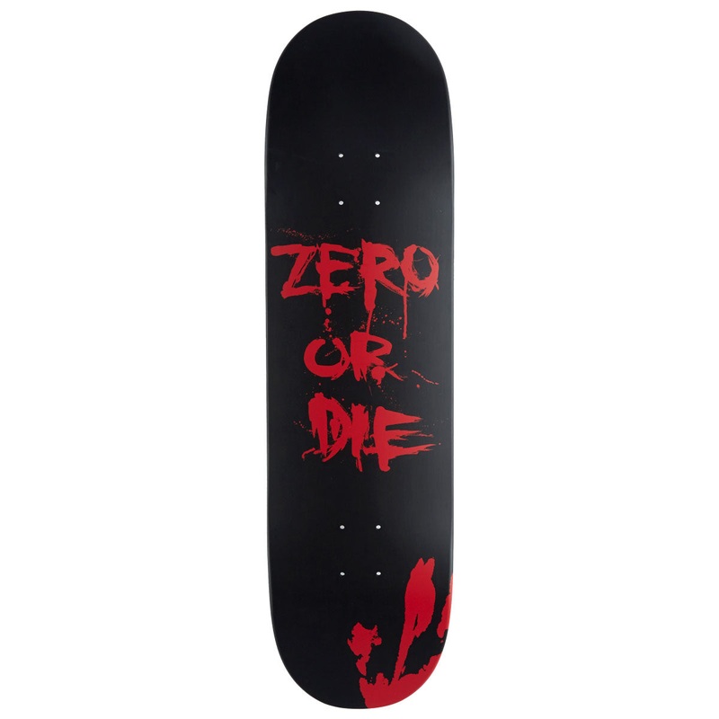 Zero Or Die Skateboard Deck – Black Dipped – 8.50