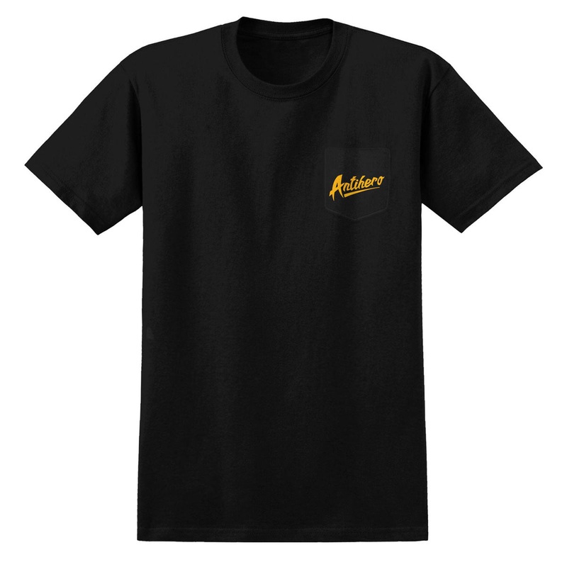 Anti-Hero Refrescos Pocket T-Shirt – Black/Yellow Prints