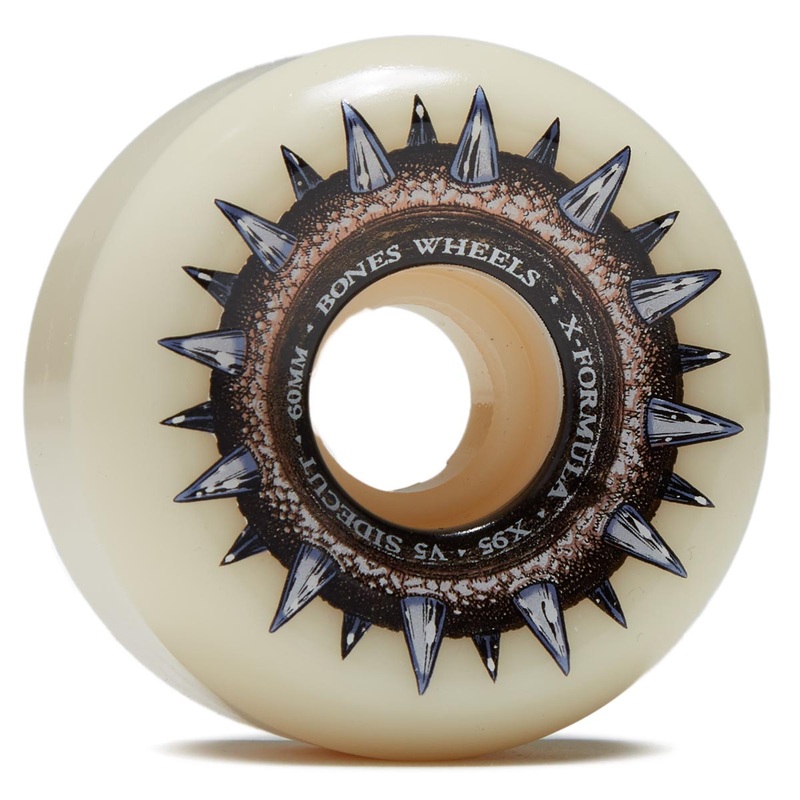 Bones X-Formula Street Cleats 95A Sidecut Skateboard Wheels – 60mm