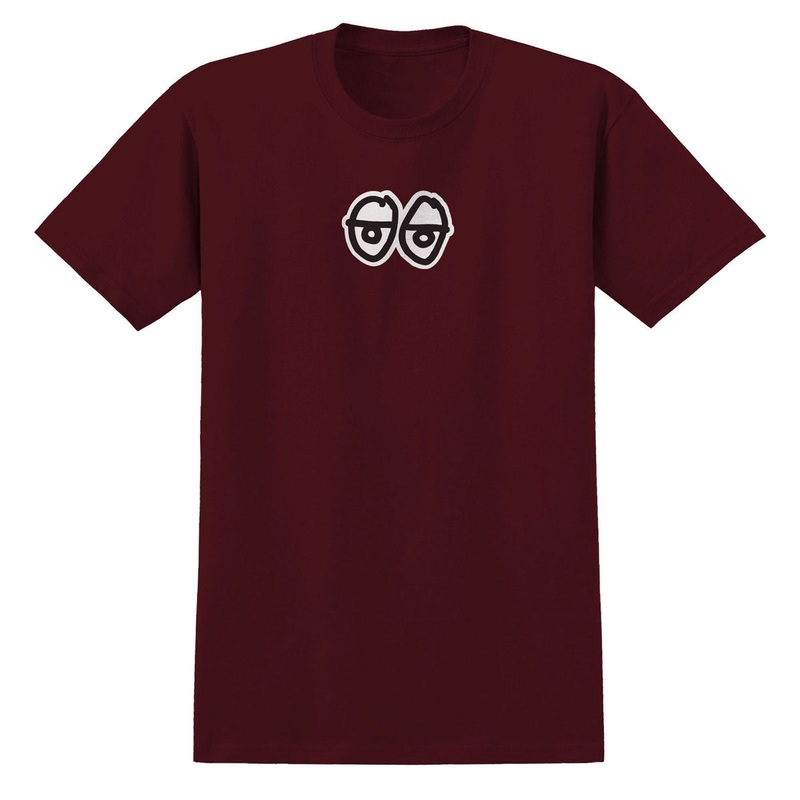 Krooked Eyes Lg T-Shirt – Burgundy/Black/White Print