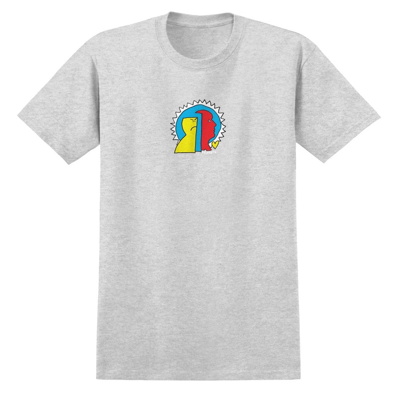 Krooked Mad Back Fill T-Shirt – Ash Grey/Multi Color Print