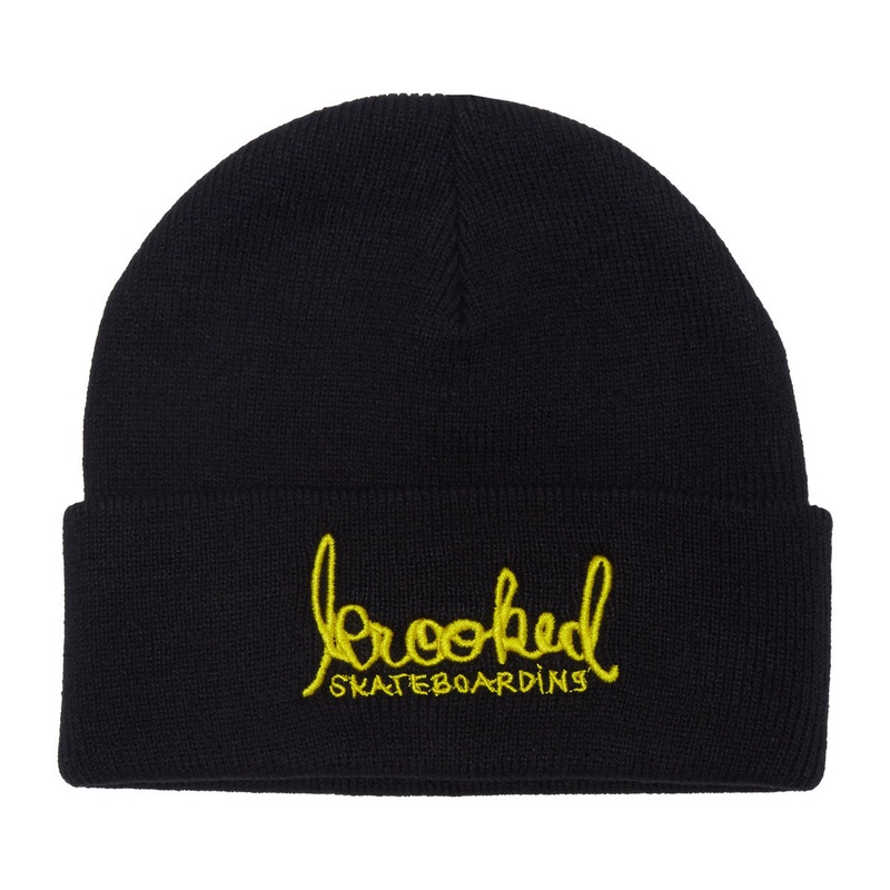 Krooked Skript Beanie – Black/Yellow