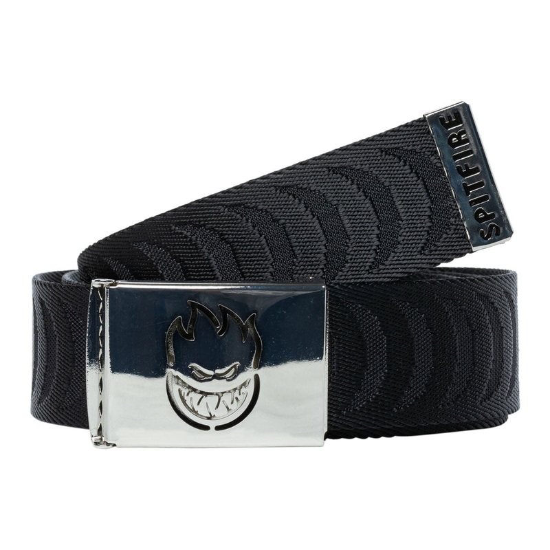 Spitfire Bighead Cut Out Jacquard Swirl Belt – Black