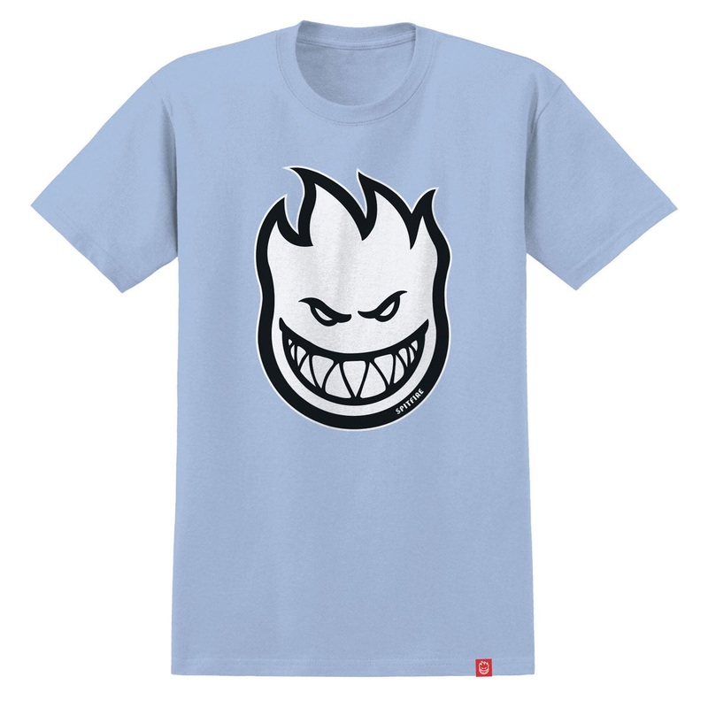Spitfire Bighead Fill T-Shirt – Powder Blue/White/Black Print