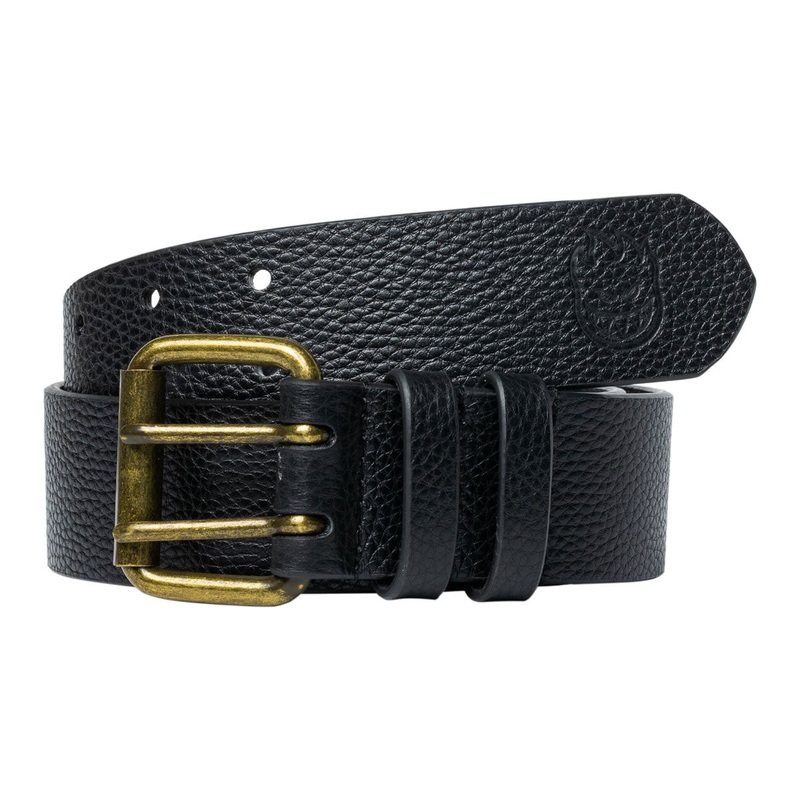 Spitfire Bighead Leather Belt – Black Pebble Grain/Antique Brass