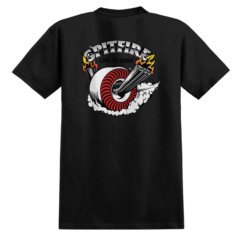 Spitfire Burnout Pocket T-Shirt – Black/Multi Color Prints