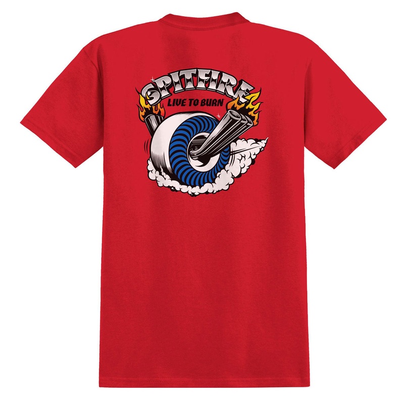 Spitfire Burnout T-Shirt – Red/Multi Color Print