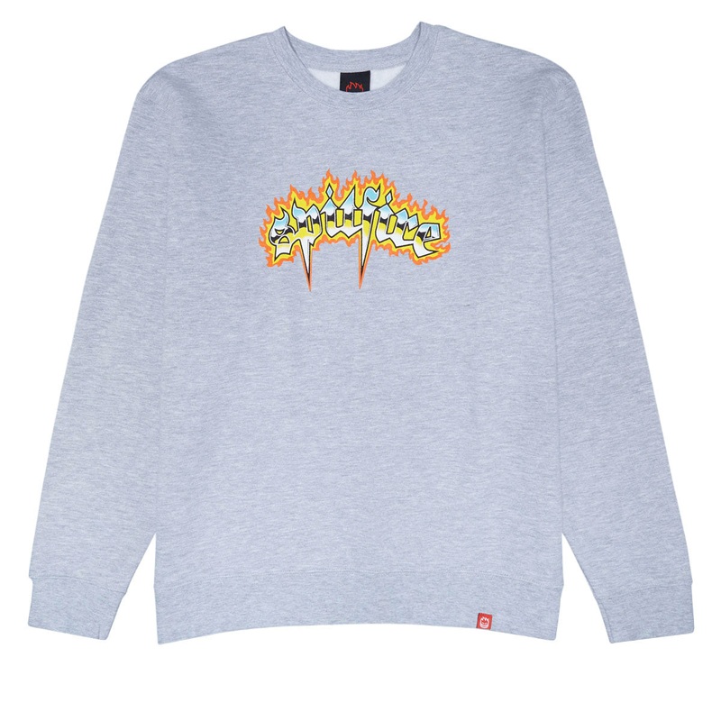 Spitfire Chrome Venom Sweatshirt – Grey Heather/Multi Color Print