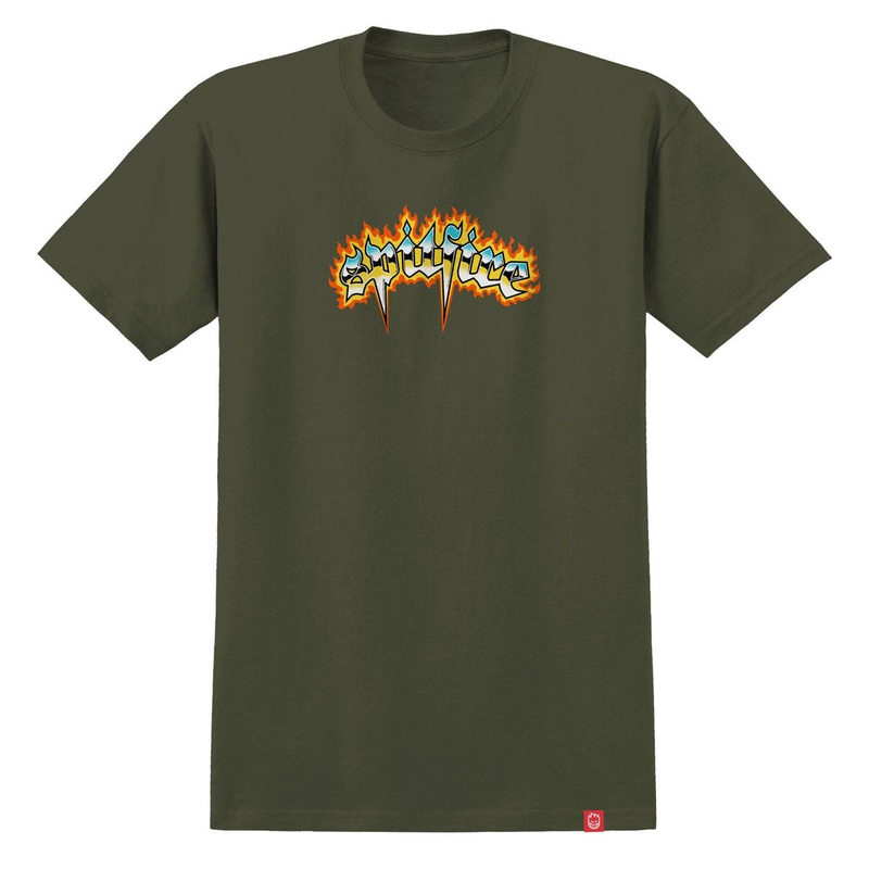 Spitfire Chrome Venom T-Shirt – Military Green/Multi Color Prints
