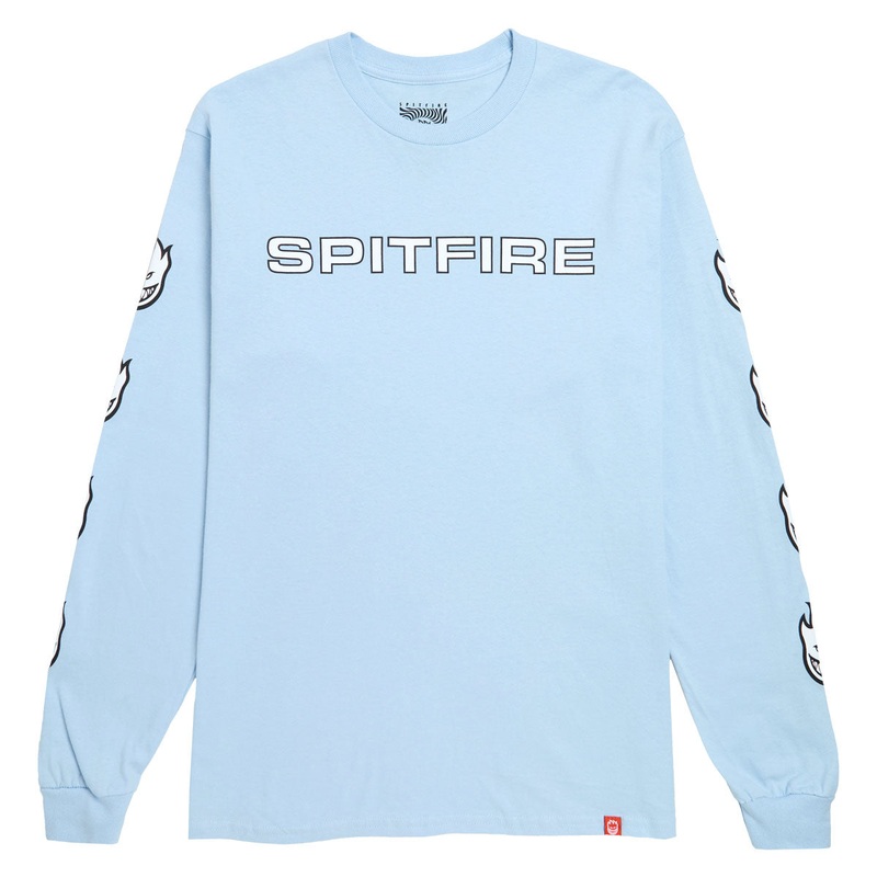 Spitfire Classic ’87 Bighead Fill Long Sleeve T-Shirt – Light Blue/Black/White Prints