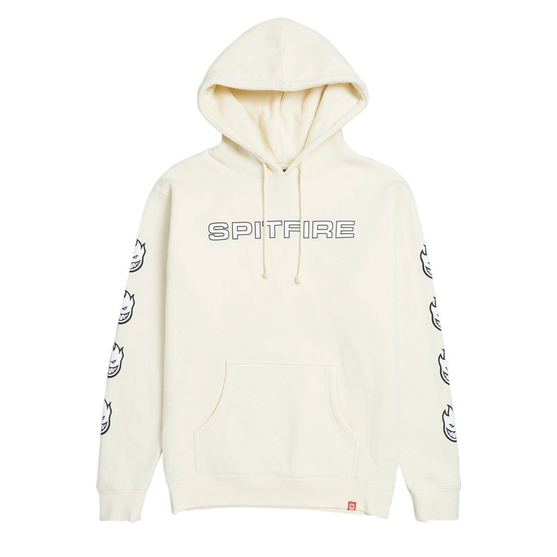 Spitfire Classic ’87 Bighead Fill Sleeve Hoodie – Bone/Black/White Prints