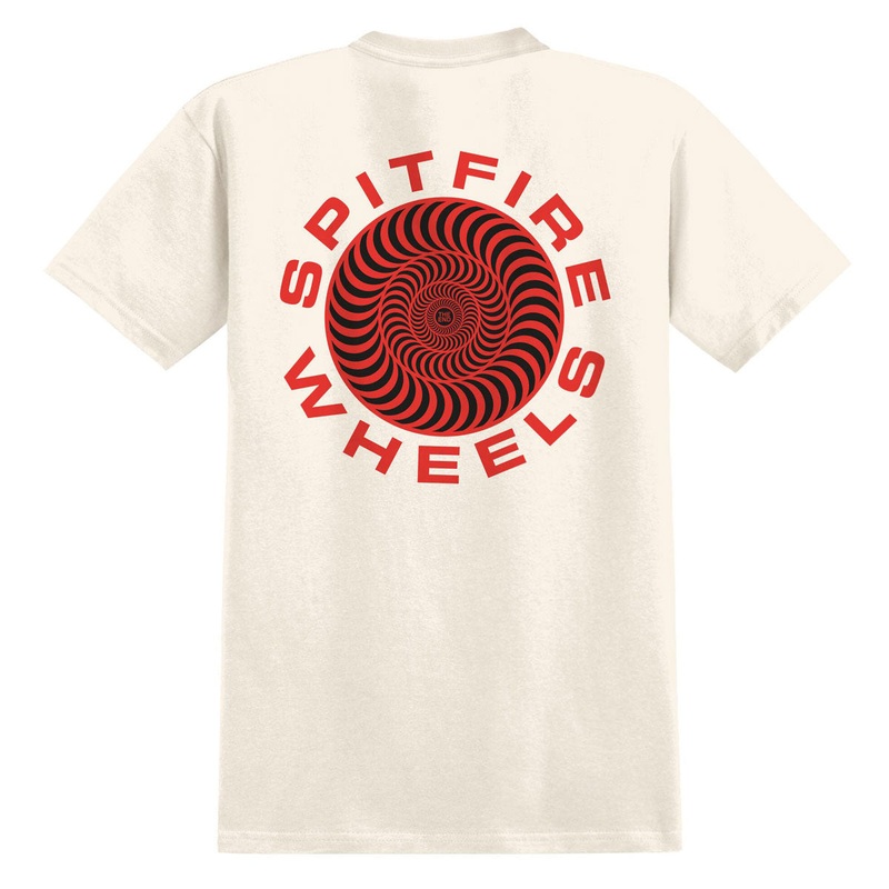 Spitfire Classic ’87 Swirl Fill T-Shirt – Cream/Red/Black Prints