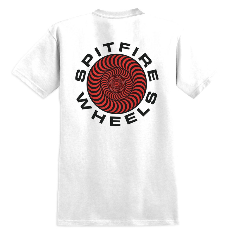 Spitfire Classic ’87 Swirl Fill T-Shirt – White/Black/Red Prints