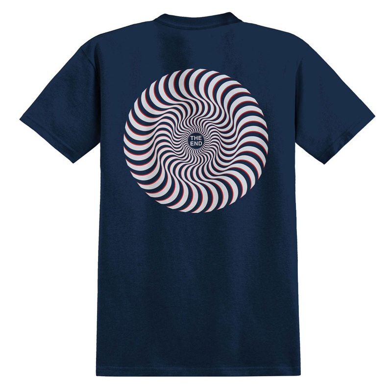 Spitfire Classic Swirl Overlay T-Shirt – True Navy/White/Red Prints