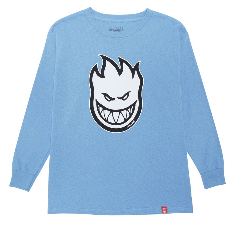 Spitfire Youth Bighead Fill Long Sleeve T-Shirt – Carolina Blue/White/Black Print