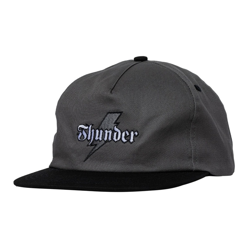 Thunder Bolt Script Hat – Charcoal/Black