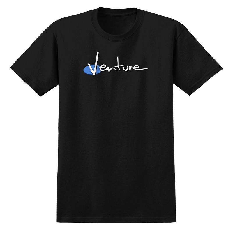 Venture 90s T-Shirt – Black/White/Blue/Black Print