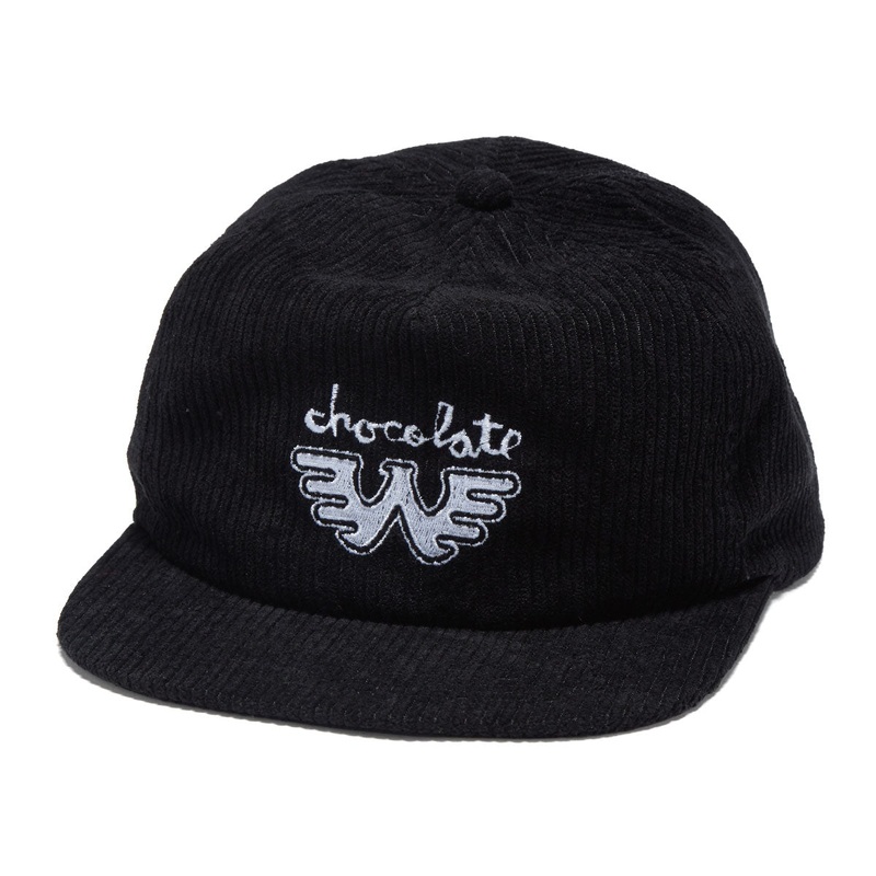 Chocolate x Waylon W Cord 5 Panel Hat – Black
