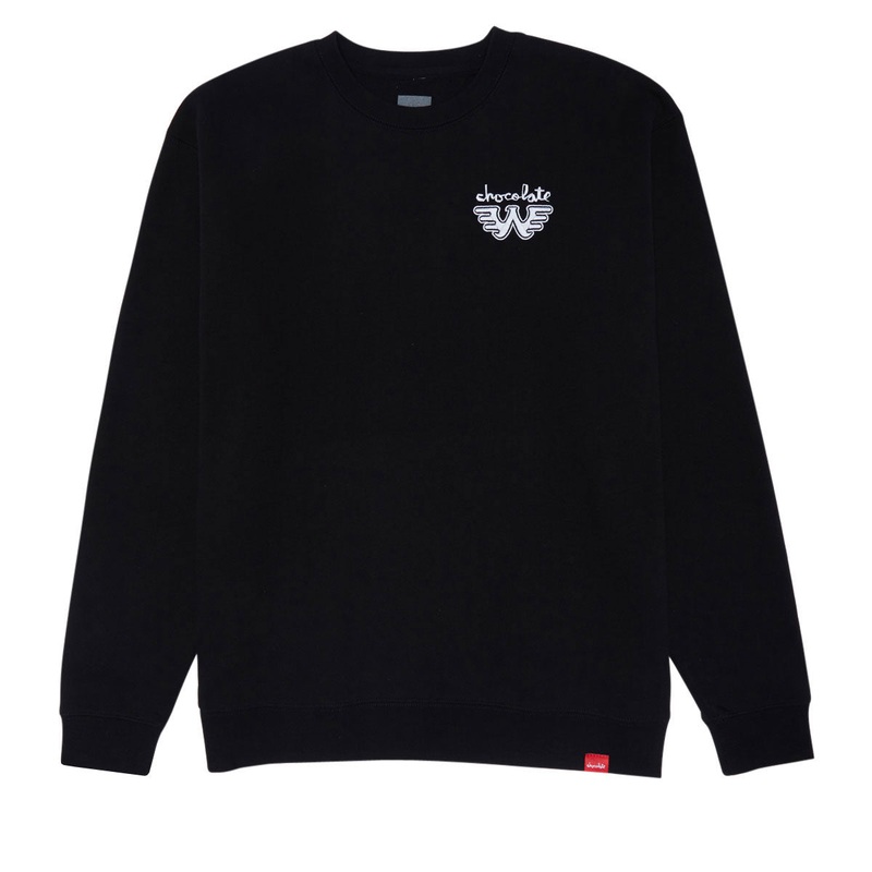 Chocolate x Waylon W Embroidered Crew Sweatshirt – Black