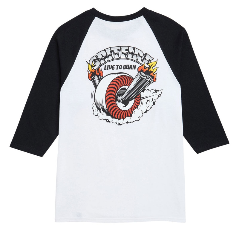 Spitfire Burnout T-Shirt – White/Black/Multi Color Print