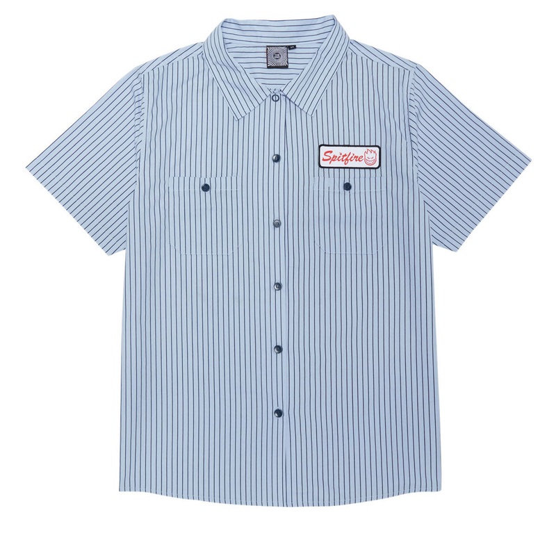 Spitfire Chrome Venom Shirt – Light Blue/Navy Stripe