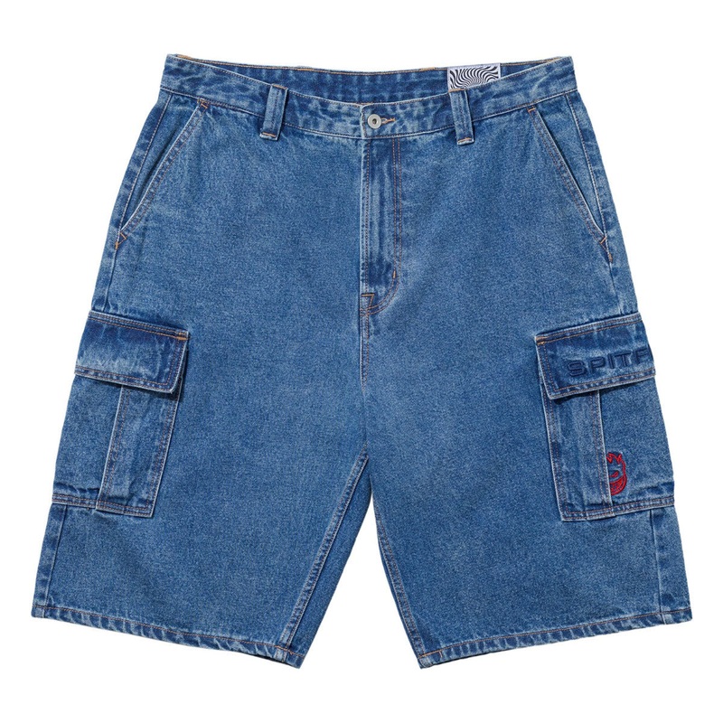 Spitfire Classic ’87 Denim Cargo Shorts – Light Stone Wash